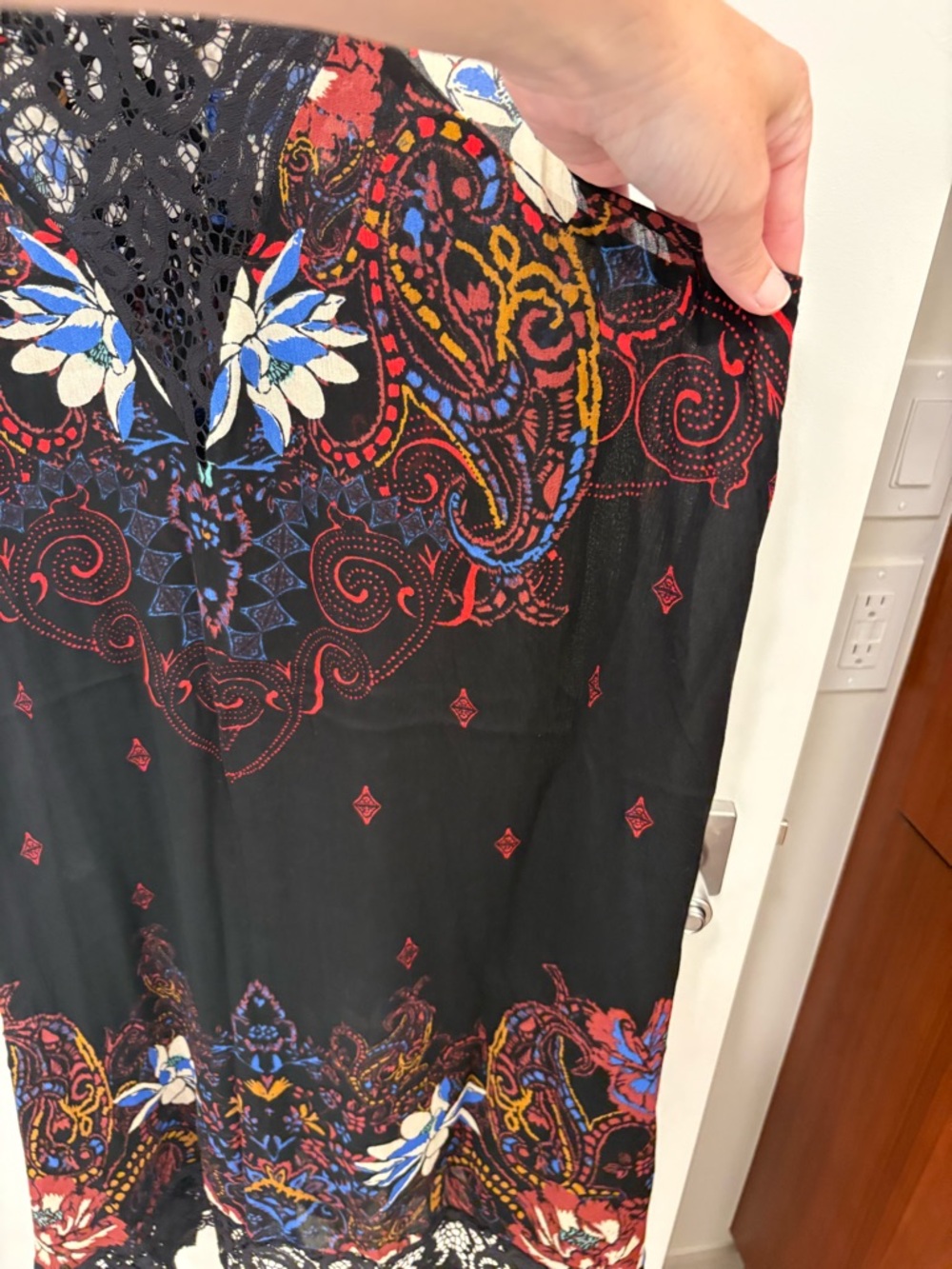 Free People Intimately Whimsygoth Black Lace Who’s Sorry Now Floral Slip Dress L - Picture 6 of 12